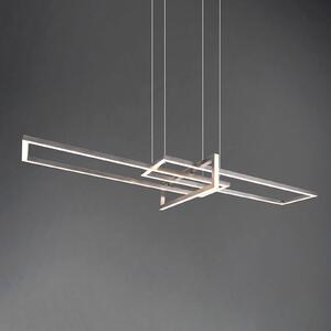 Trio Lighting LED függő lámpa Salinas, 3 000 K, matt nikkel, dimmelhető, Alu / szürke / cink, Nappali / Étkező, fém, Modern