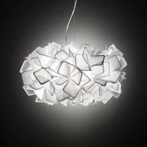 Slamp Clizia - designer függő lámpa, fehér, dimmelhető, Fehér / opál, Nappali / Étkező, Műanyag, Dizájn