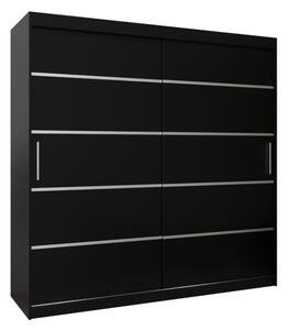 VERONA 1 200 tolóajtós szekrény, 200x200x62, fekete