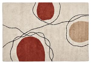 Piros és bézs pamutszőnyeg 140 x 200 cm BOLAT