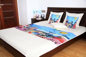 Kék krém ágytakarók gyerekágyra tengerfenék nyomtatással Szélesség: 170 cm | Hossz: 210 cm