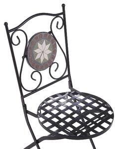 Fekete fém kerti szék kétdarabos szettben CARIATI