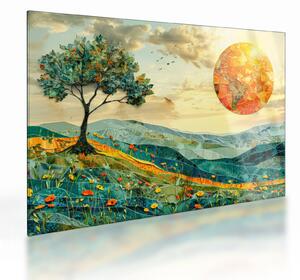 Üveg kép - Tájkép illusztráció (70x50 cm)