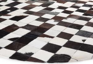 Fekete és fehér bőrszőnyeg ⌀ 140 cm BERGAMA