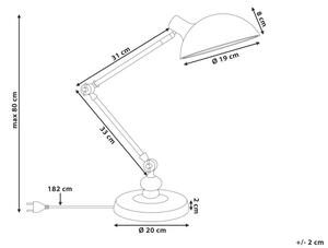 Fehér Fém Asztali Lámpa 80 cm MERAMEC