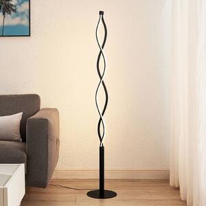 Lindby LED állólámpa Welina, fekete, 150 cm, dimmelhető, dimmelhető, Fekete, Nappali / Étkező, fém, Modern
