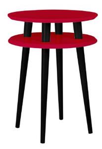UFO dohányzóasztal Dmr. 45cm x magasság 61cm - piros / fekete lábakkal