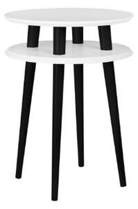 UFO dohányzóasztal Dmr. 45cm x magasság 61cm - fehér / fekete lábakkal