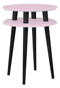 UFO dohányzóasztal Dmr. 45cm x magasság 61cm - rózsaszín / fekete lábakkal
