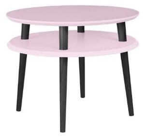 UFO dohányzóasztal Dmr. 57 cm x magasság 45 cm - rózsaszín/fekete lábakkal