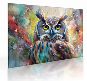 Üveg kép - Egy bagoly festménye (70x50 cm)