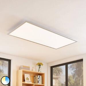 Lindby Zento LED panel, CCT, távirányító, szabály., dimmelhető, Alu / szürke / cink, Konyha, Műanyag, Modern