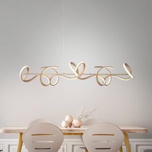 JUST LIGHT. GmbH LED függőlámpa Curls, sárgaréz, fém, 99 cm hosszú, fényerőszabályzóval, dimmelhető, Bronz / antik sárgaréz, Nappali / Étkező, Alumínium, Modern