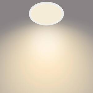 Philips SuperSlim LED IP44 2700K Ø 24,5 cm fehér, dimmelhető, Fehér / opál, Fürdőszoba, fém