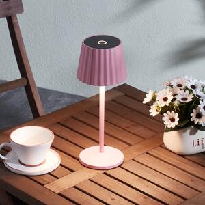 Lindby LED tölthető asztali világítás Esali, rózsaszín, fém, IP54, dimmelhető, Lila / pink / rózsaszín, Nappali / Étkező, Alumínium, Modern