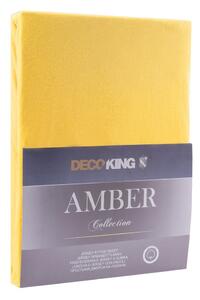 Amber Collection sárga lepedő, 200-220 x 200 cm - DecoKing