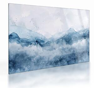 Üveg kép - Felhők és hullámok, akvarell (70x50 cm)