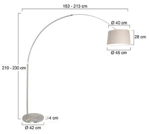 Steinhauer Íves álló lámpa Sparkled Light ezüst/iszap, magasság 240 cm, dimmelhető, Króm / ezüst, Nappali / Étkező, fém, Modern