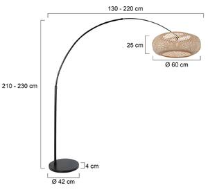 Steinhauer Íves állólámpa Sparkled Light fekete/bükk, Fekete, Nappali / Étkező, fém, Skandináv