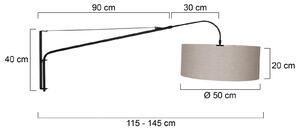 Steinhauer Textil fali világítás Elegant Classy fekete/sár, dimmelhető, Fekete, Nappali / Étkező, fém, Modern