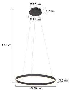 LED lógó világítás Ringlux, Ø 60 cm 2 izzós fekete