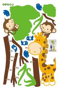 Magasságmérős gyerek matrica ajtóra-falra 40x150 cm Tree and Monkey – Ambiance