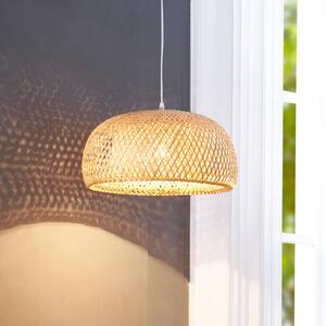 Lindby függőlámpa Jadwiga, Ø 45 cm, bambusz, E27, dimmelhető, Világos fa, Nappali / Étkező, Bambusz, Skandináv