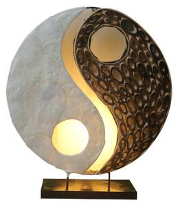 Ying Yang asztali lámpa természetes anyagokból, 30 cm
