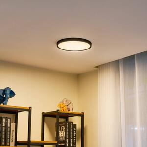Lindby LED mennyezeti lámpa Pravin, Ø 30 cm, CCT, fekete