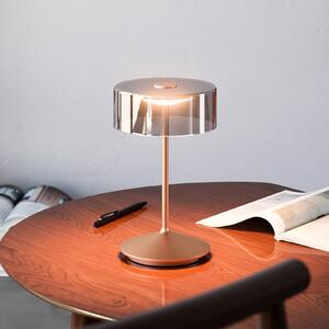 Sigor Numotion LED-es újratölthető asztali lámpa, bronz, üveg, IP54, fényerőszabályozó, dimmelhető, Bronz / antik sárgaréz, Nappali / Étkező, Üveg, Modern