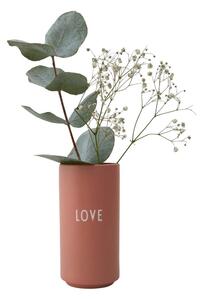 Love rózsaszín porcelánváza, magasság 11 cm - Design Letters