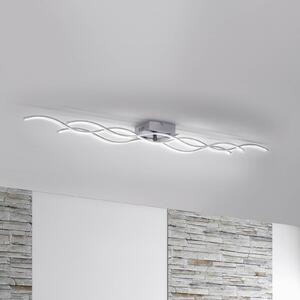 JUST LIGHT. GmbH LED mennyezeti lámpa Wave 3,000K 139.5x16cm acél, Alu / szürke / cink, Nappali / Étkező, Alumínium, Modern