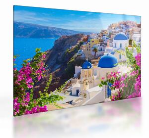Üveg kép - Santorini, Görögország (70x50 cm)