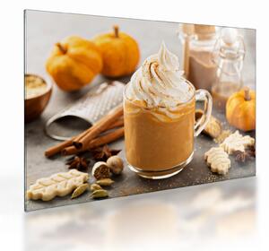 Üveg kép - Tök latté (70x50 cm)
