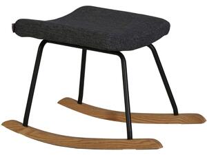 Fekete kárpitozott lábzsámoly Quax De Luxe 57 x 42 cm