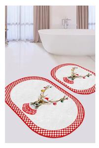 Piros-fehér fürdőszobai kilépő szett 2 db-os 60x100 cm – Mila Home