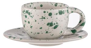 Fehér-zöld agyagkerámia eszpresszó csésze szett 2 db-os 100 ml Carnival – Ladelle