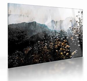 Üveg kép - Vadvirágok illusztrációja (70x50 cm)