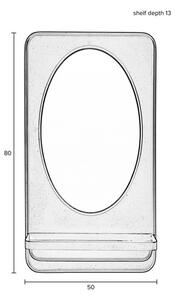 Fali tükör polccal 50x80 cm Pascal – White Label