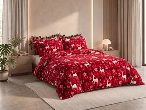 Mikroplüss ágyneműhuzat VELVET CHRISTMAS piros Ágyneműhuzat mérete: 2 db 70 x 90 cm | 200 x 220 cm