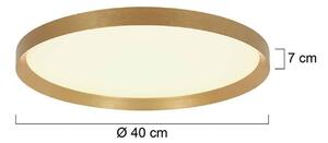 Steinhauer Flady LED mennyezeti lámpa, arany színű, Ø 40 cm direkt/indirekt, dimmelhető, Sárgaréz / arany, Nappali / Étkező, fém