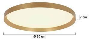 Steinhauer Flady LED mennyezeti lámpa, arany színű, Ø 50 cm direkt/indirekt, dimmelhető, Sárgaréz / arany, Nappali / Étkező, fém
