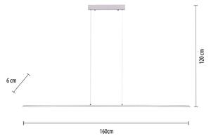 PURE LED függőlámpa Lite, ezüst, 160 cm, CCT, dimmelhető, dimmelhető, Alu / szürke / cink, Nappali / Étkező, Alumínium, Modern