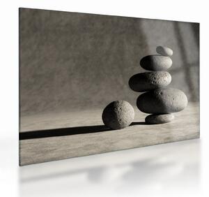 Üveg kép - Szürke kövek (70x50 cm)