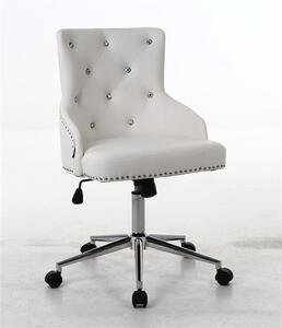 HR654CK Fehér modern műbőr szék krómozott lábbal