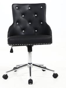 HR654CK Fekete modern műbőr szék krómozott lábbal