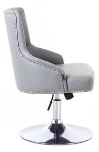 HR654CN Szürke modern műbőr szék krómozott lábbal