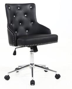 HR654CK Fekete modern műbőr szék krómozott lábbal