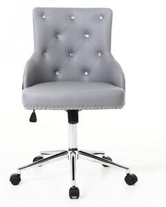 HR654CK Szürke modern műbőr szék krómozott lábbal