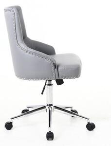 HR654CK Szürke modern műbőr szék krómozott lábbal